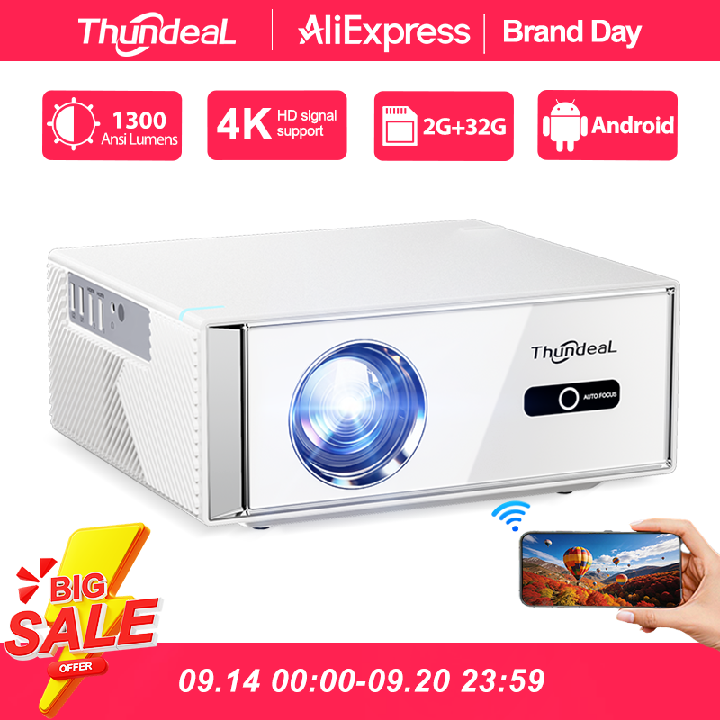 Home Cinema Compact - ThundeaL TD95W Projector 4K Full HD