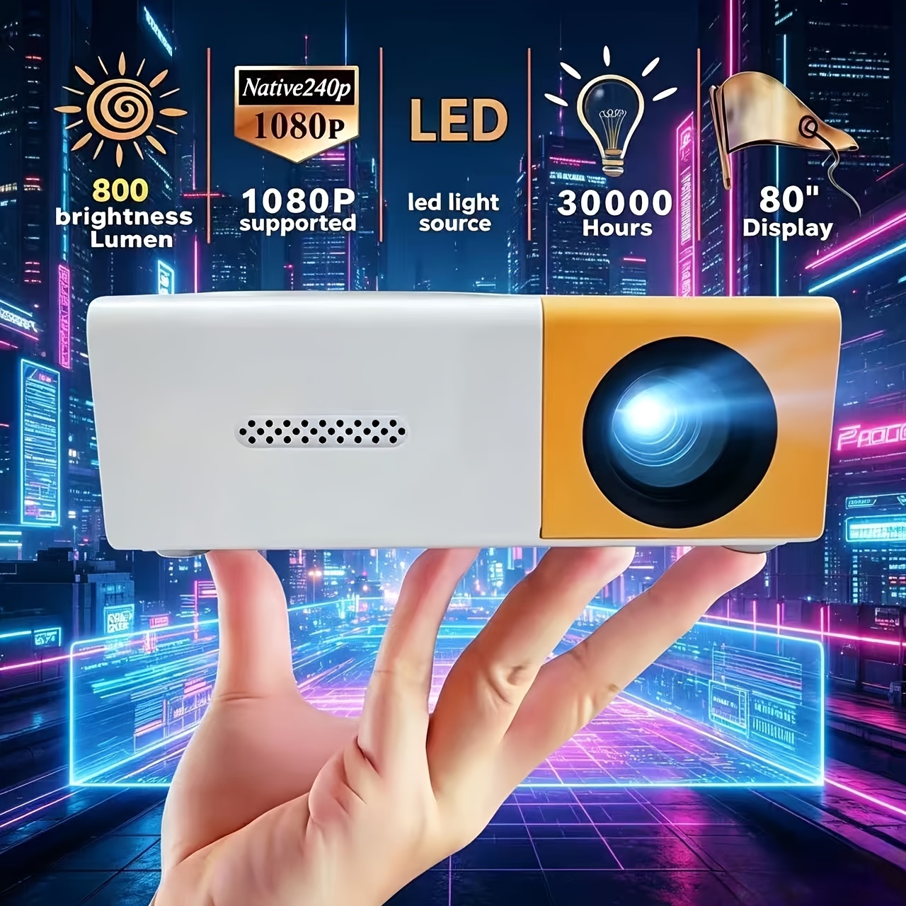 Portable mini projector, suppo - Home Cinema Compact ulasan dan harga