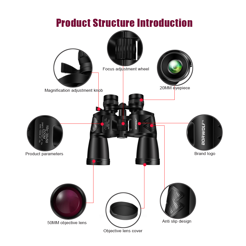BORWOLF 10-30X50 High Magnific - Home Cinema Center ulasan dan harga