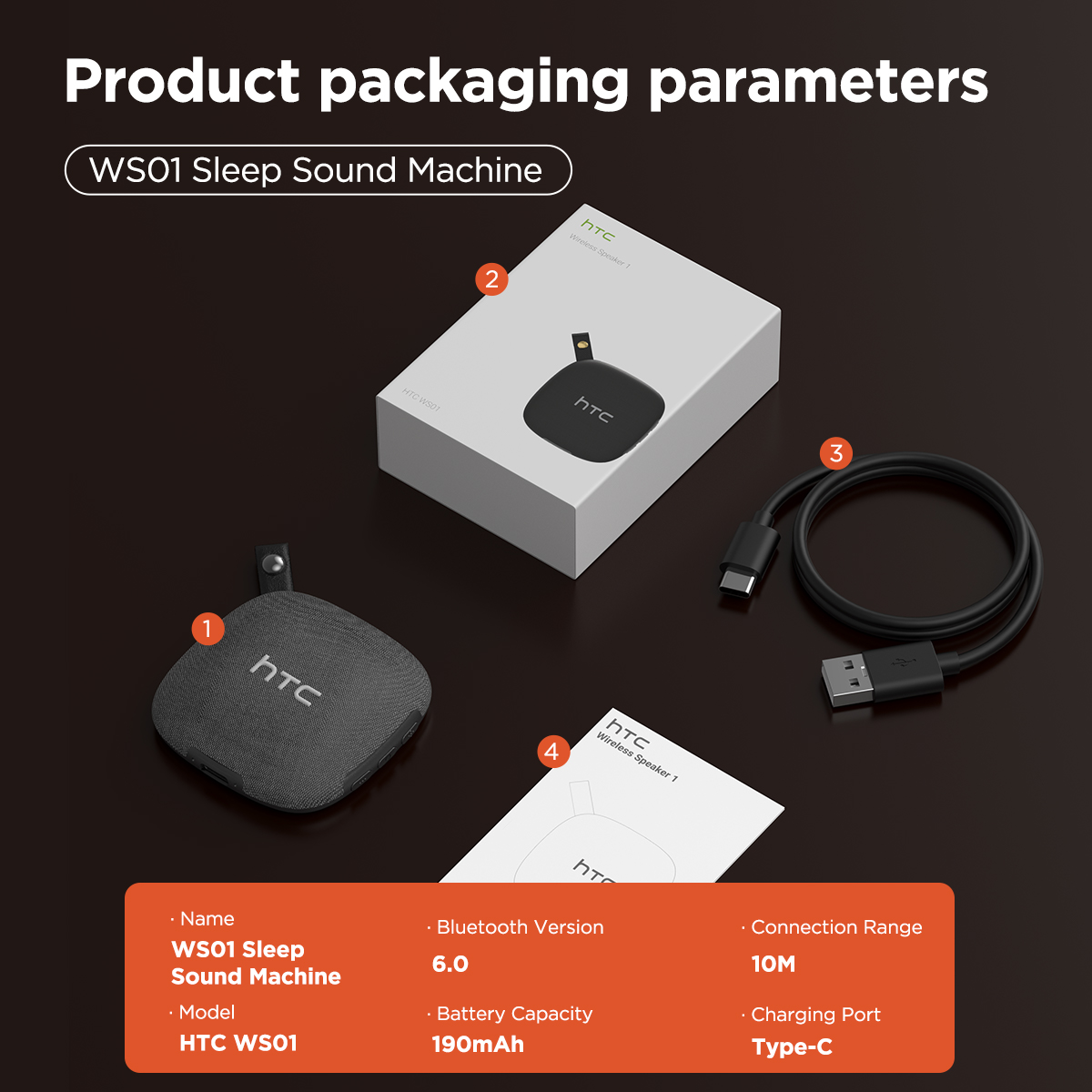 HTC WS01 Speaker Sleeping Aid  - Soundbar Bluetooth Home ulasan dan harga
