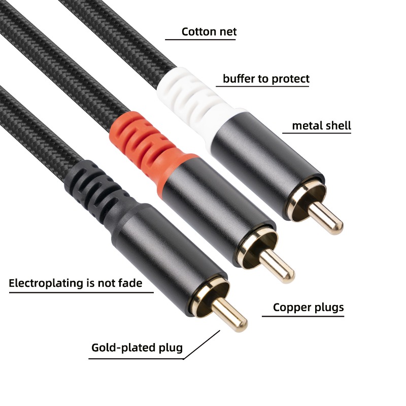 1/2/3M 1 RCA Male To 2 RCA Mal - Home Cinema Beamer ulasan dan harga