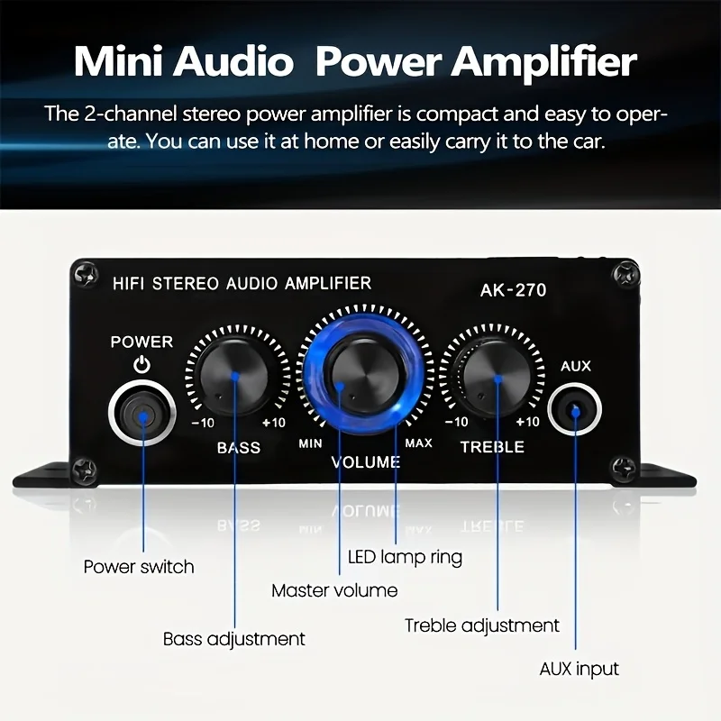 AK-270 400W Mini Power Amplifi - Home Cinema Beamer ulasan dan harga