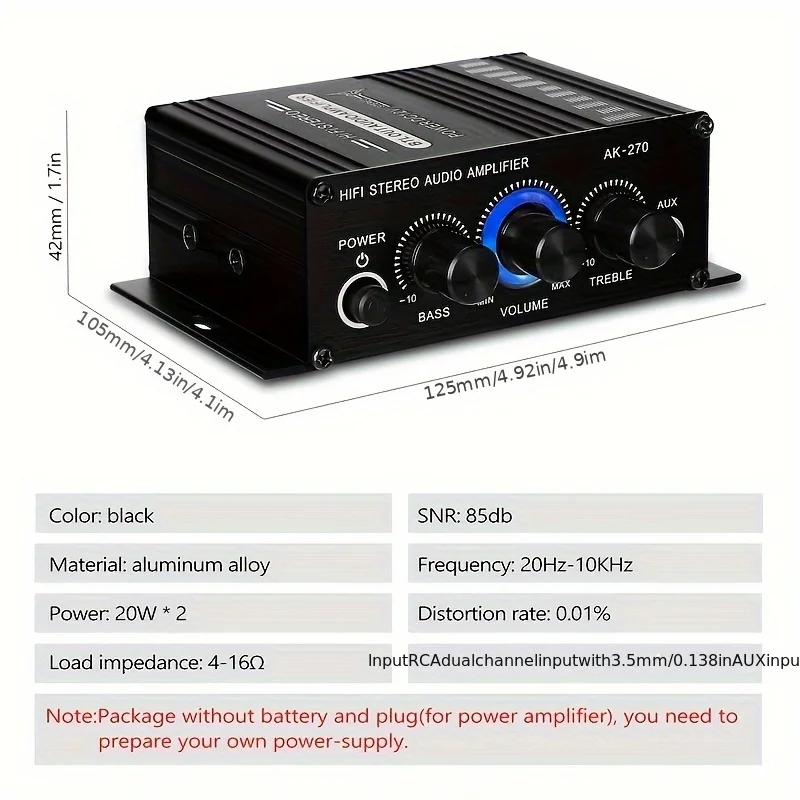 AK-270 400W Mini Power Amplifi - Home Cinema Beamer ulasan dan harga